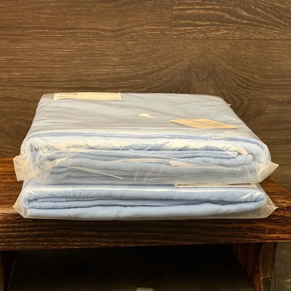 The Company Store Putnam Cotton Matelassé Shams (2), King. Corn Flower Blue. NWT